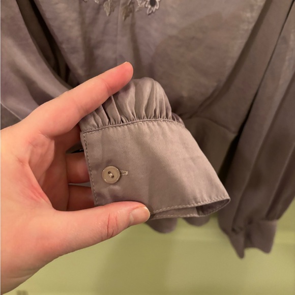 Lush Lavender Embroidered Blouse - Floral, Romantic, Spring, Feminine - Picture 6 of 9